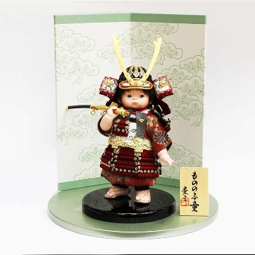 壹三 もののふ童シリーズ 凜 松葉文様 和紙衝立飾りの画像