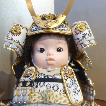 壹三 もののふ童シリーズ うららか「空」　古代箔衝立飾りの画像