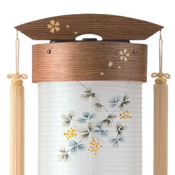 伸縮提灯 ウォールナット ミモザ 絹二重 1個の画像
