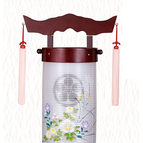 法明燈 50号 桜調 京華紋 飾り台付きセット 家紋入り (組立不要)の画像