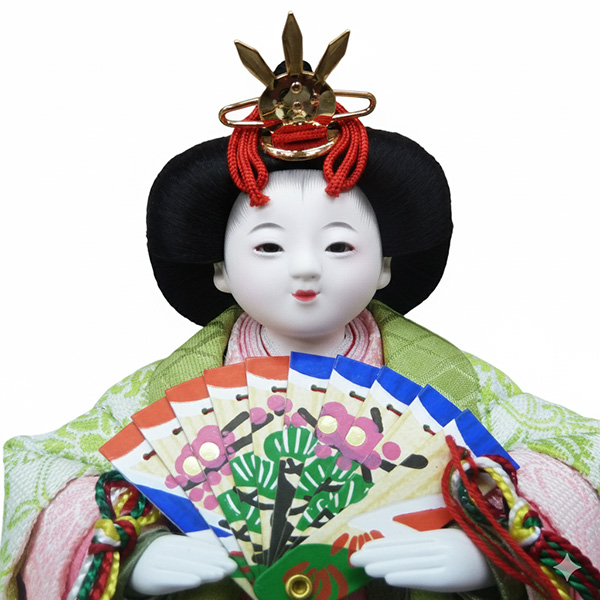 嘉祥作 おぼこ雛 モカ塗 月形円型親王飾りの画像