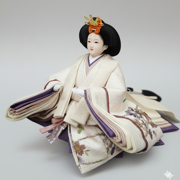 道翠作 大芥子 親王 越前和紙灰梅屏風平飾りの画像