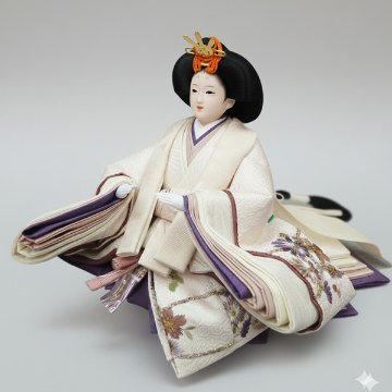 道翠作 大芥子 親王 越前和紙灰梅屏風平飾りの画像