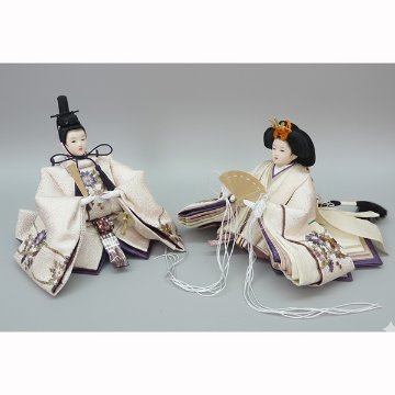 道翠作 大芥子 親王 越前和紙灰梅屏風平飾りの画像