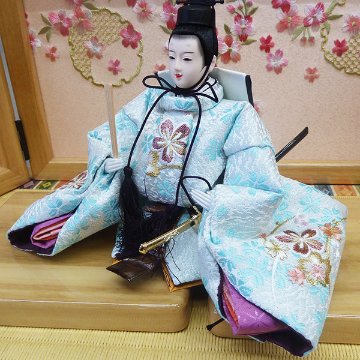 道翠作 金彩衣裳着芥子親王 総桧造り収納飾りの画像