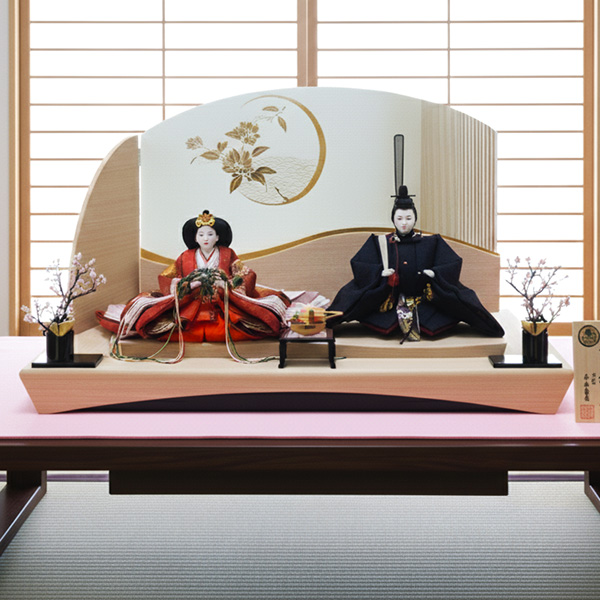 平安寿峰作 京九番 親王 LED照明平飾りの画像