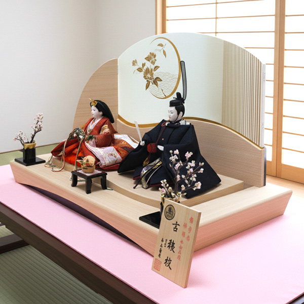 平安寿峰作 京九番 親王 LED照明平飾りの画像