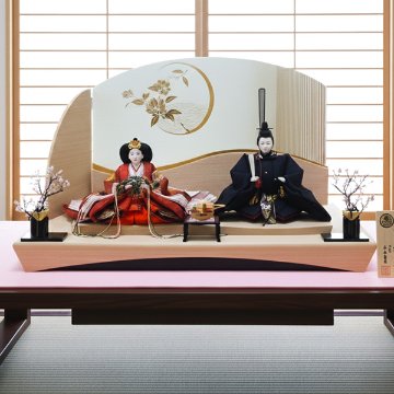 平安寿峰作 京九番 親王 LED照明平飾りの画像