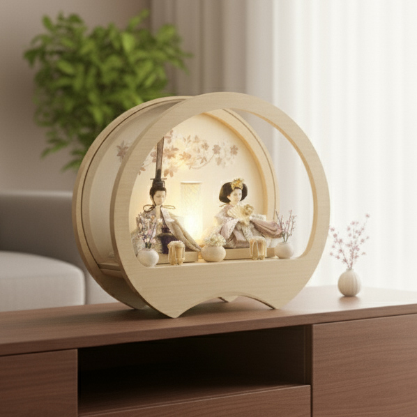 奏　円形雛人形ケース飾り