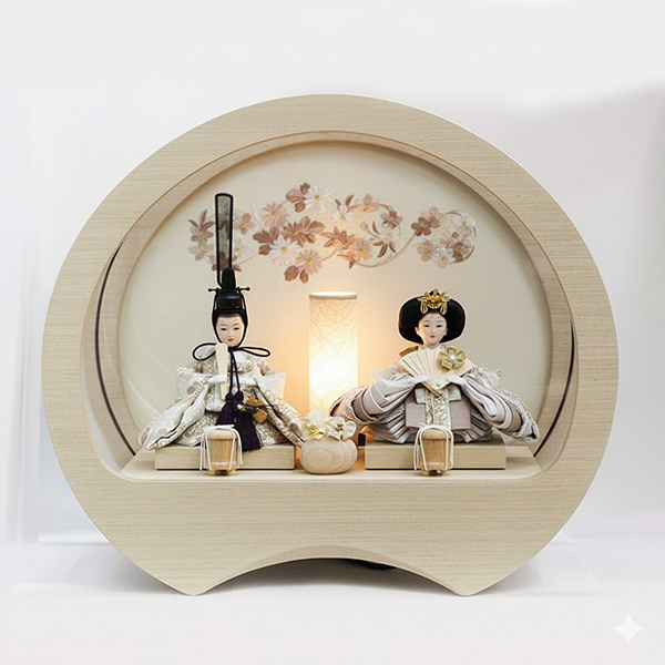 円型雛人形ケース飾り