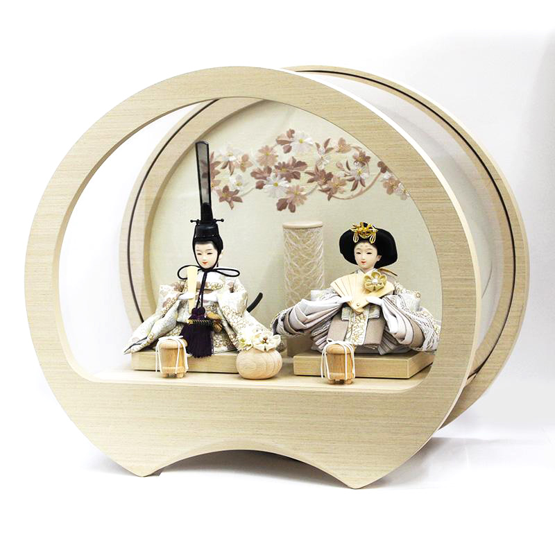 奏　円型雛人形ケース飾り