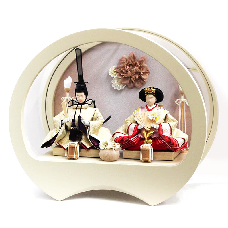 奏　円型雛人形ケース飾り