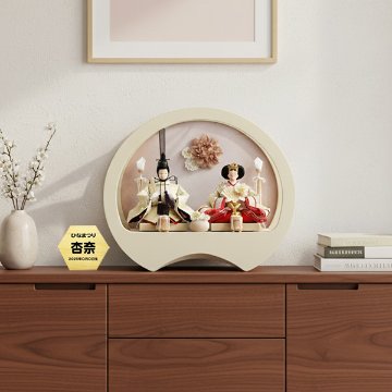 雛人形 円型アクリルケース飾り つまみ細工の画像