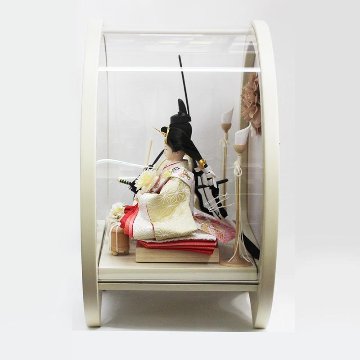 雛人形 円型アクリルケース飾り つまみ細工の画像