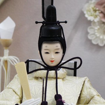 雛人形 円型アクリルケース飾り つまみ細工の画像