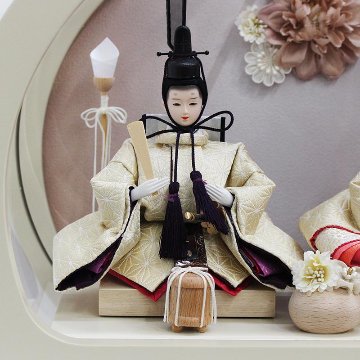 雛人形 円型アクリルケース飾り つまみ細工の画像