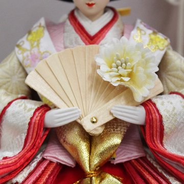 雛人形 円型アクリルケース飾り つまみ細工の画像