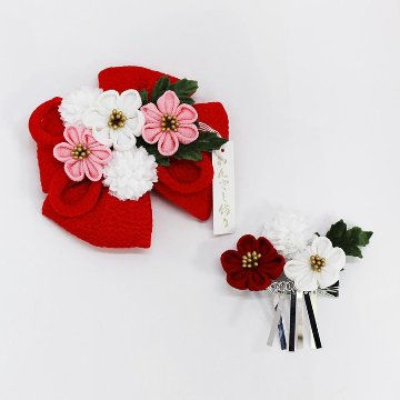 ちりめんカンザシ羽子板ケース飾りの画像