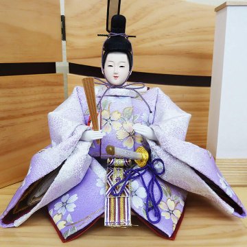 嘉祥作 小三五金彩衣裳着親王 白木造り平飾り の画像