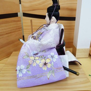 嘉祥作 小三五金彩衣裳着親王 白木造り平飾り の画像