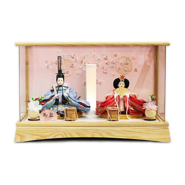 平安道翠 芥子親王飾りケース入り 白木雪輪に和桜ケース飾りの画像