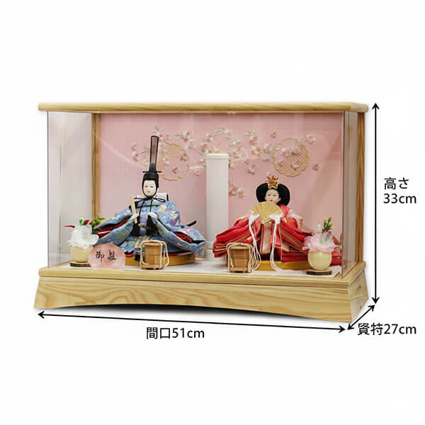 平安道翠 芥子親王飾りケース入り 白木雪輪に和桜ケース飾りの画像