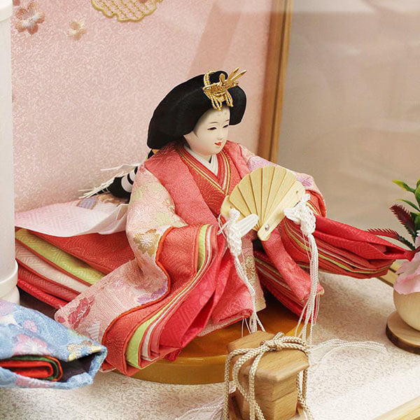平安道翠 芥子親王飾りケース入り 白木雪輪に和桜ケース飾りの画像
