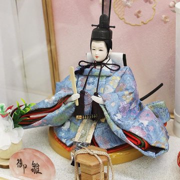 平安道翠 芥子親王飾りケース入り 白木雪輪に和桜ケース飾りの画像