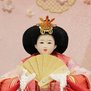 平安道翠 芥子親王飾りケース入り 白木雪輪に和桜ケース飾りの画像