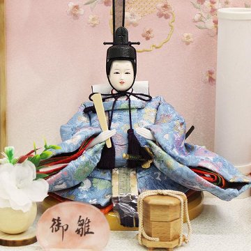 平安道翠 芥子親王飾りケース入り 白木雪輪に和桜ケース飾りの画像