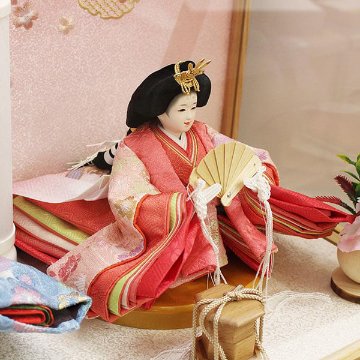 平安道翠 芥子親王飾りケース入り 白木雪輪に和桜ケース飾りの画像