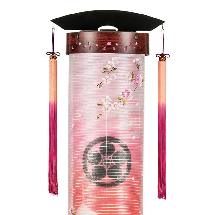 絹張 7号 伸縮提灯 新桜調 京城・桜 絹二重　の画像