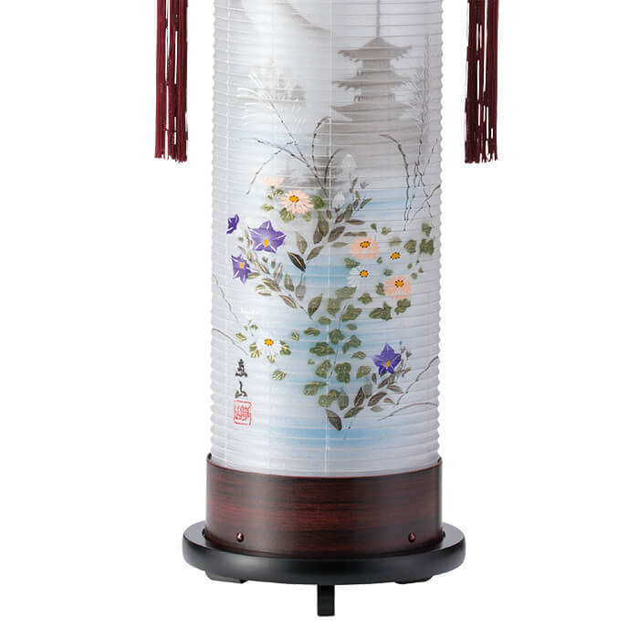 絹 6号 硬質ボール 桜調 伸縮提灯 二重張り 恵山 1個の画像