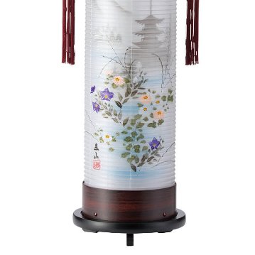 絹 6号 硬質ボール 桜調 伸縮提灯 二重張り 恵山 1個の画像