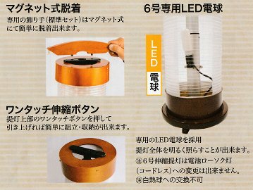 絹 6号 硬質ボール 欅調 伸縮提灯 二重張り 古情芙蓉 1個の画像