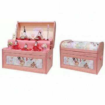 喜久絵作　桜華雛　美宝五人　宝石箱収納飾り の画像