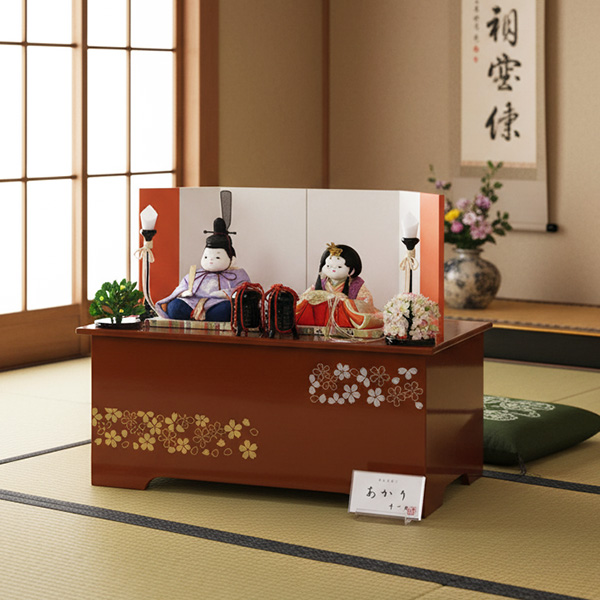 幸一光作　あかり親王収納飾り 　木目込み雛の画像