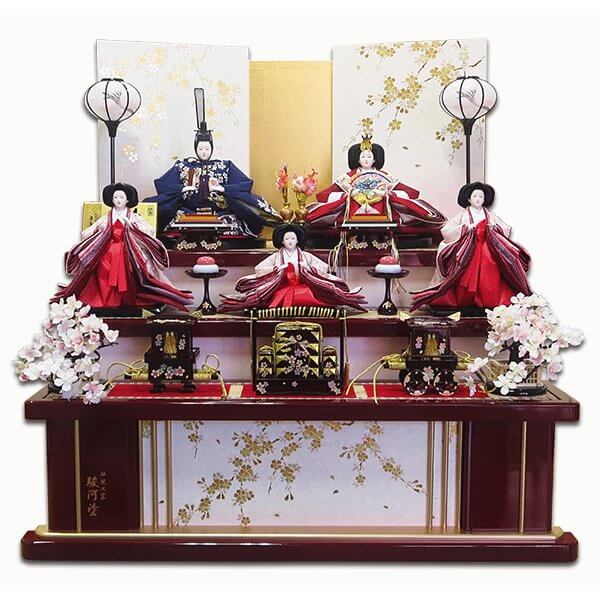 雛人形三段飾り＞華やかで豪華な五人揃のお雛さまです/人形の松川