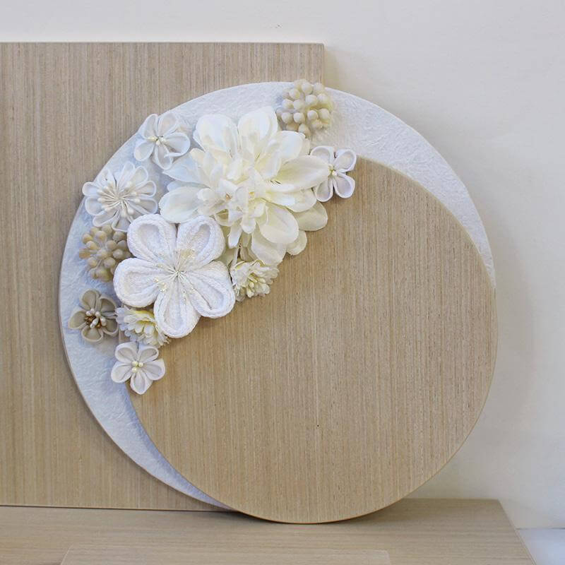 つまみ細工花飾り付の衝立