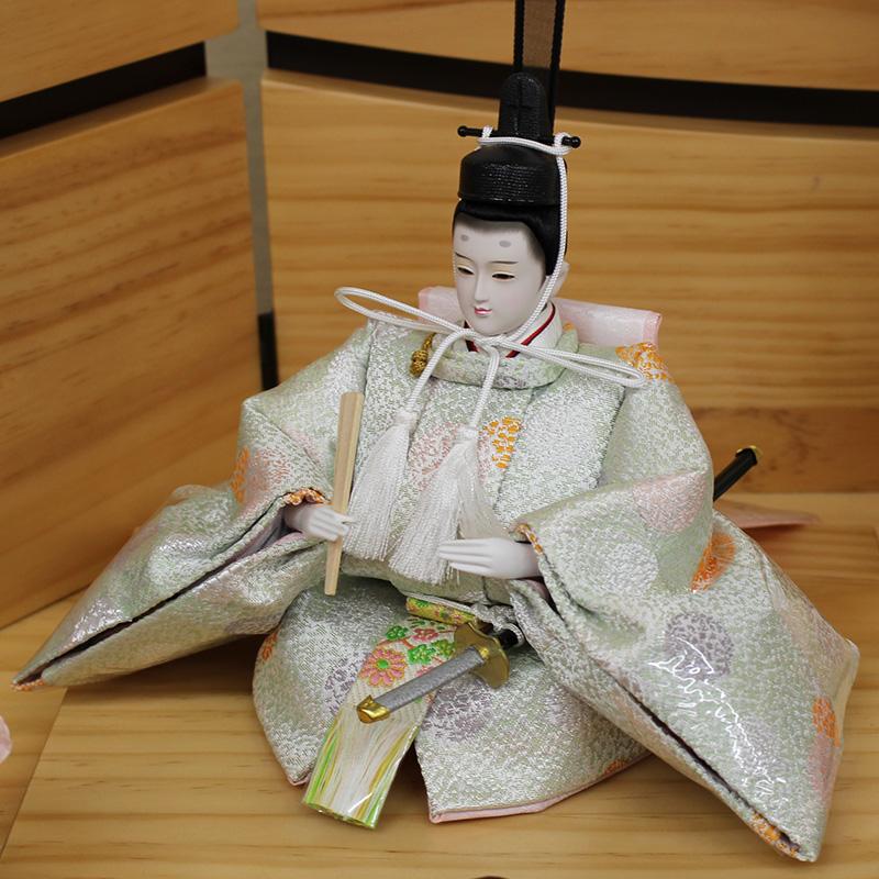 恵翠作 刺繍金襴親王 白木造り平飾り の画像