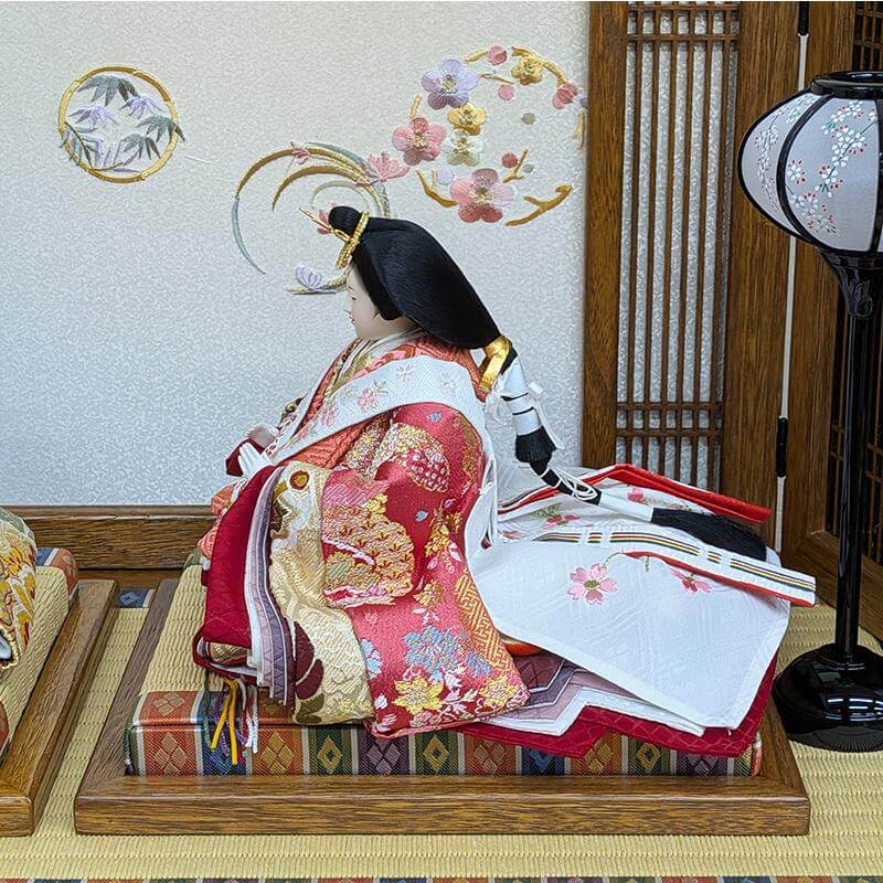 平安豊久作 小三五親王飾り 木目刺繍屏風 おしゃれ モダンの画像