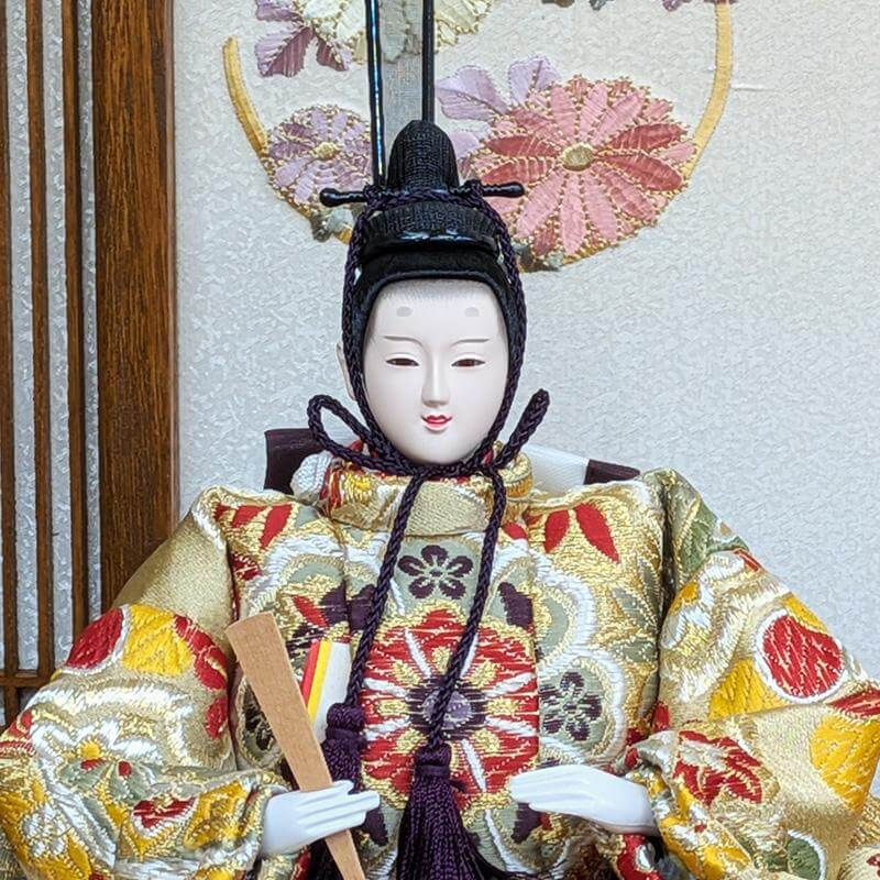 平安豊久作 小三五親王飾り 木目刺繍屏風 おしゃれ モダンの画像