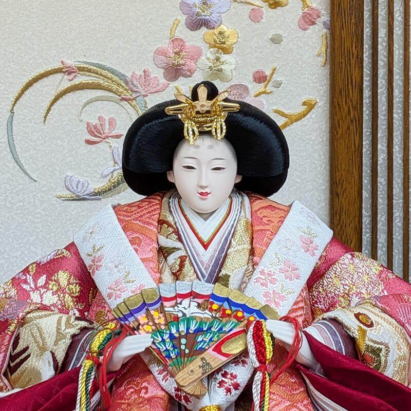 平安豊久作 小三五親王飾り 木目刺繍屏風 おしゃれ モダンの画像