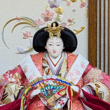 平安豊久作 小三五親王飾り 木目刺繍屏風 おしゃれ モダンの画像