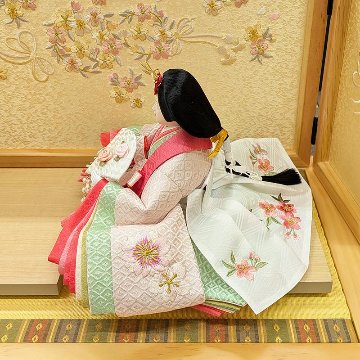 恵翠作 小三五親王 白木造り平飾り 55cmの画像