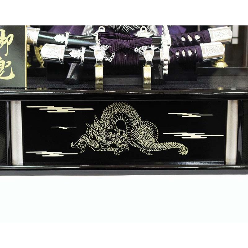嘉祥作 10号銀龍兜 黒塗り格子 アクリルケース飾りの画像