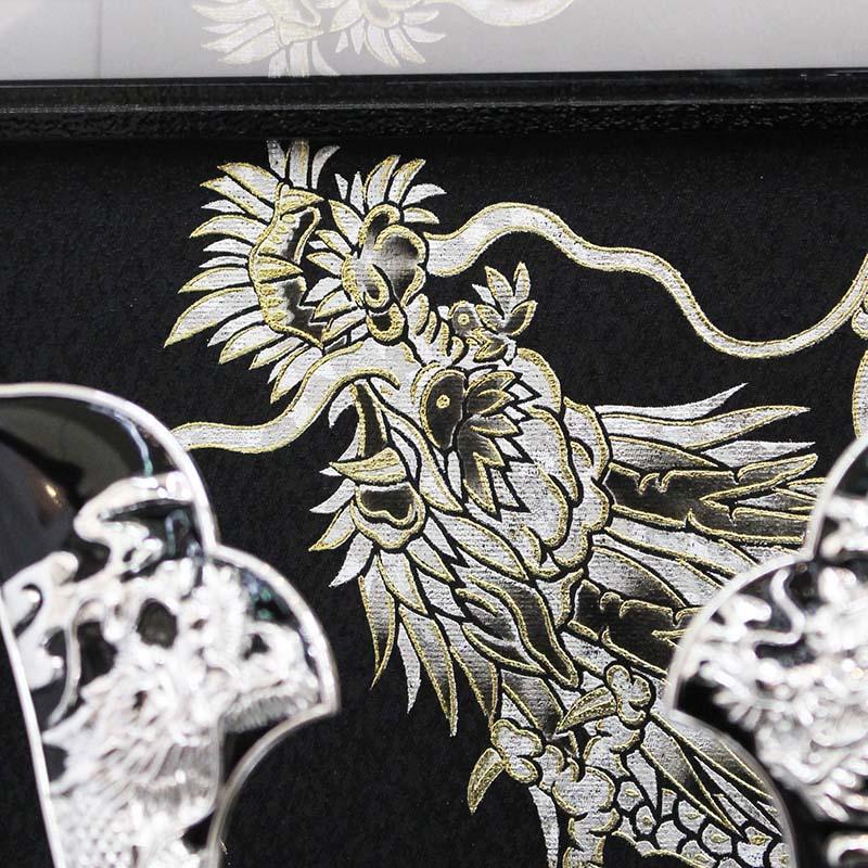 嘉祥作 10号銀龍兜 黒塗り格子 アクリルケース飾りの画像