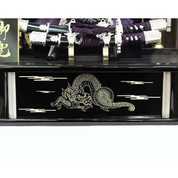 嘉祥作 10号銀龍兜 黒塗り格子 アクリルケース飾りの画像