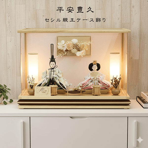 平安豊久雛人形　セシル　白木アクリルケース飾り