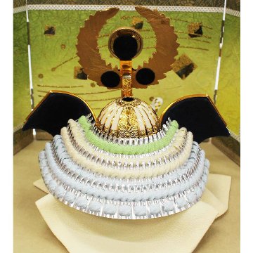 武光作 5号 徳川家康 兜 白木目収納飾りの画像
